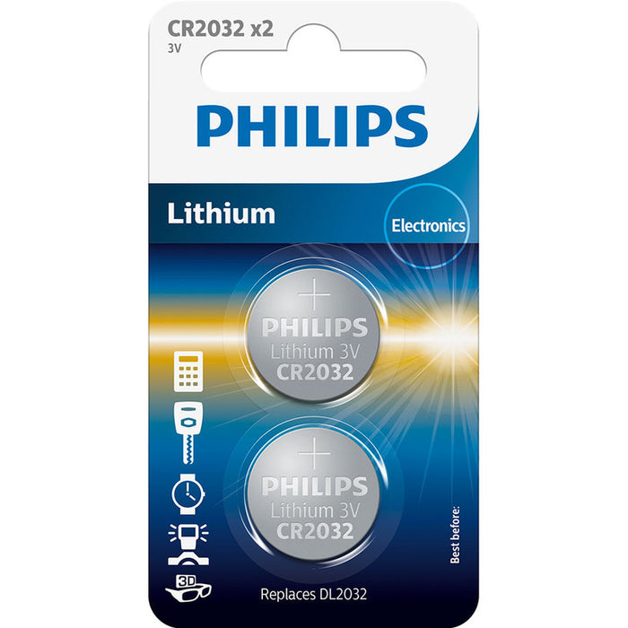 BATTERIES PHILIPS LITHIUM CR2032P2/01B