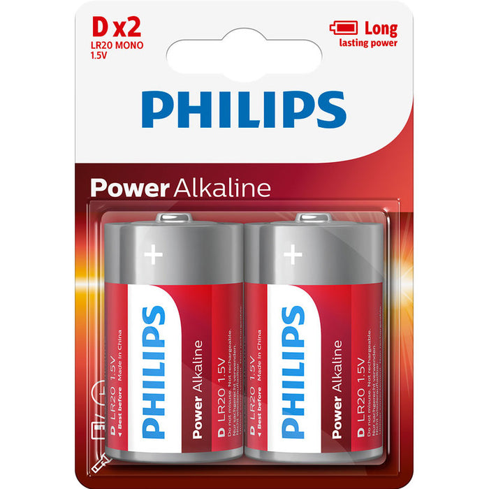 BATTERIES PHILIPS POWERLIFE D LR20P2B/10