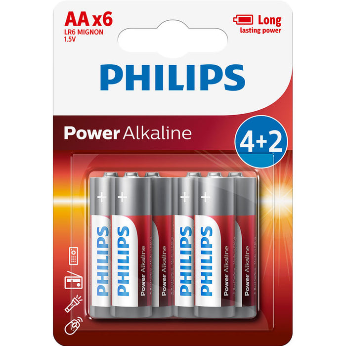 BATTERIES PHILIPS POWERLIFE AA LR6P6BP/10