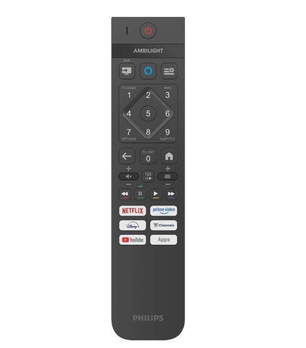 Philips 43PUS8510/12, 43" 4K Ultra HD QLED, 3840x2160p, DVB-T/T2/T2-HD/C/S/S2, 60Hz, Ambilight 3, Pixel Precise UHD, 90% DCI, HDR+, Titan OS, Dolby Atmos, Dolby Digital, VRR, 3*HDMI, 2*USB, 802.11ac, 20W RMS, Black