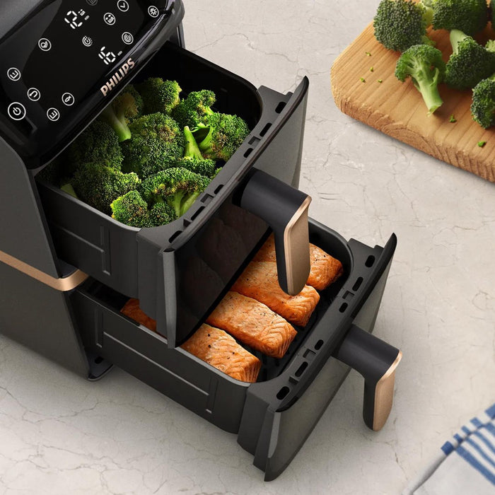 Deep fryer PHILIPS Airfryer 4000 Series NA462/80, double basket, 10 l