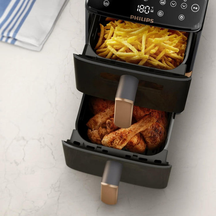 Deep fryer PHILIPS Airfryer 4000 Series NA462/80, double basket, 10 l