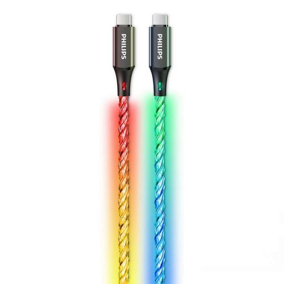 PHILIPS DLC5130C/00 USB-C to USB-C party cable with Ambilight RGB light