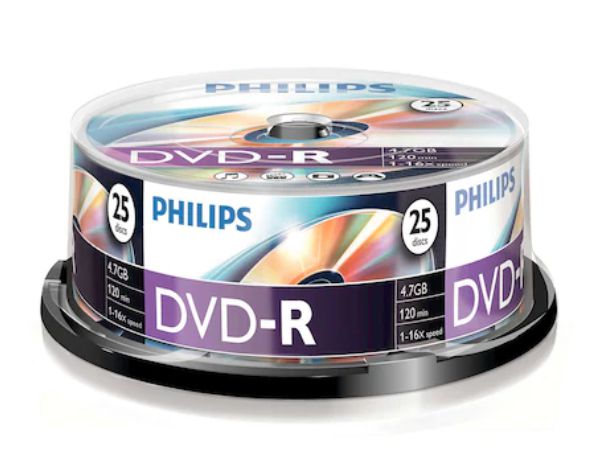 Philips DVD-R 4.7GB, 16X, 25 pieces in a pack