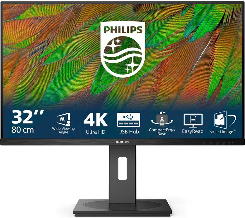 Philips 32B1N3800, 31.5" VA WLED, 3840x2160@60Hz, 4ms GtG, 350cd m/2, 3500:1, 50M:1 DCR, Adaptive Sync, FlickerFree, LowBlue Mode, 3Wx2, Tilt, Height Adjust, Pivot, Swivel, 2xHDMI, DP, USB hub