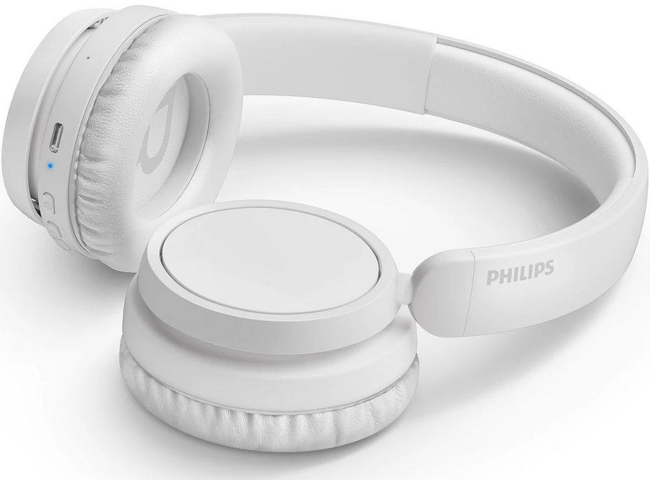 PHILIPS Wireless On Ear Headphone with mic 40mm drivers/closed-back white