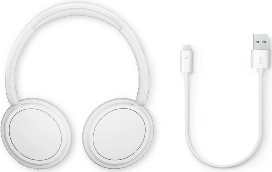 PHILIPS Wireless On Ear Headphone with mic 40mm drivers/closed-back white