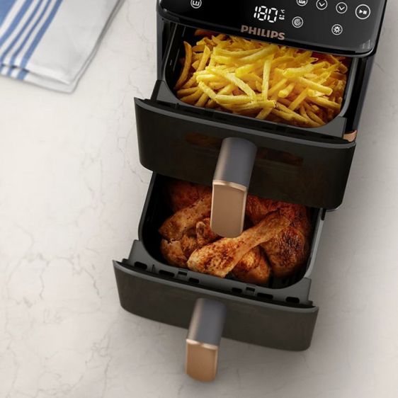 Deep fryer PHILIPS Airfryer 4000 Series NA462/80, double basket, 10 l