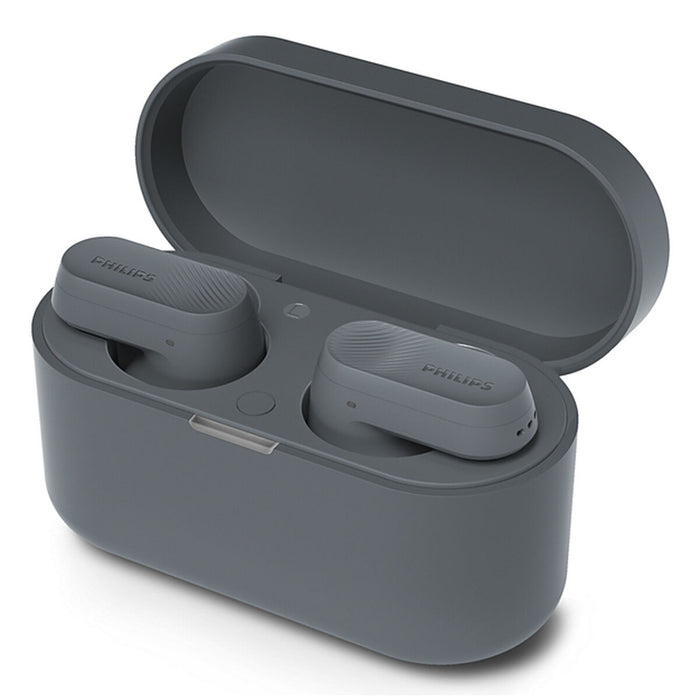 PHILIPS True Wireless Earbuds IPX4 Make calls using a single earbud Up to 24 hours play time gray