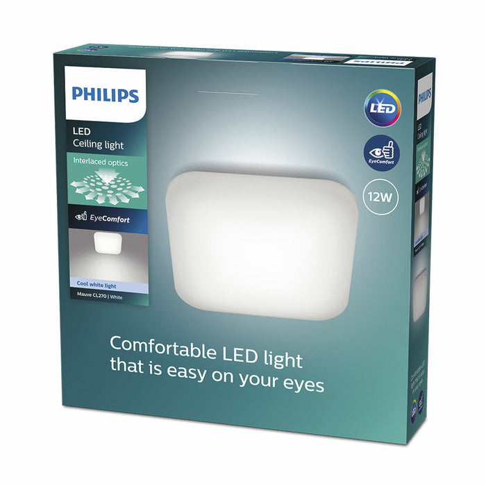 LED Flush-fitting ceiling light Philips mauve 12 W 26 x 26 x 6,5 cm White Metal (4000 K)