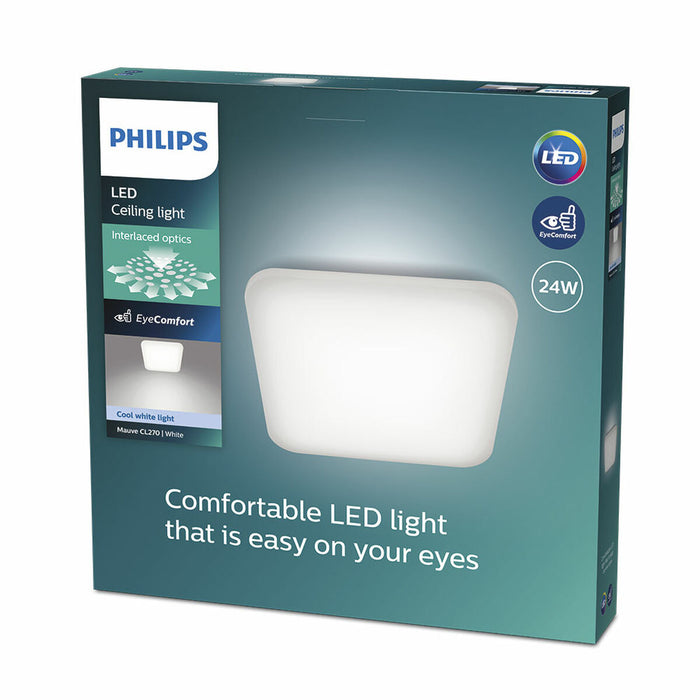 LED Flush-fitting ceiling light Philips mauve 24 W 43 x 43 x 7,5 cm White Metal (4000 K)
