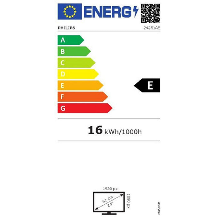 Philips 242S1AE, 23.8" IPS WLED, 1920x1080@100Hz, 4ms GtG, 300cd m/2, 1000:1, 50m:1 DCR, Adaptive Sync, FlickerFree, Low Blue Mode, 2Wx2, Tilt, Height Adjust, Pivot, Swivel, D-SUB, DVI, HDMI, DP