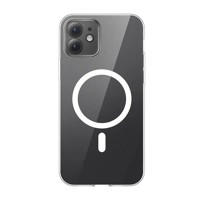 Phone case Baseus Magnetic Crystal Clear for iPhone 12 (transparent) with all-tempered-glass screen protector