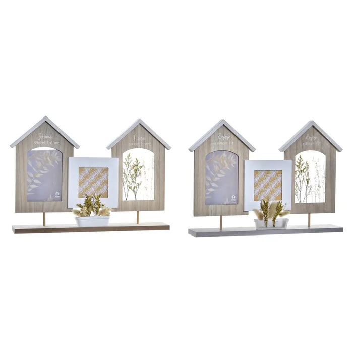Photo frame DKD Home Decor Wood Flower Natural (42 x 7 x 29 cm) (2 Units) - Декорация и Осветление<<<Дом