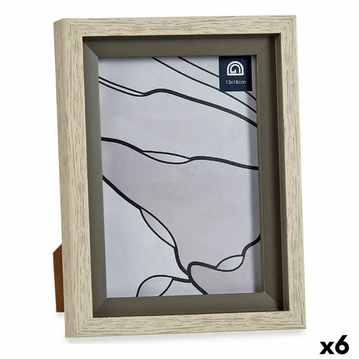 Photo frame Gift Decor Beige Grey Crystal Plastic (6 Units) - Декорация и Осветление<<<Дом Градина<<<BigBuy&&&Рамки за