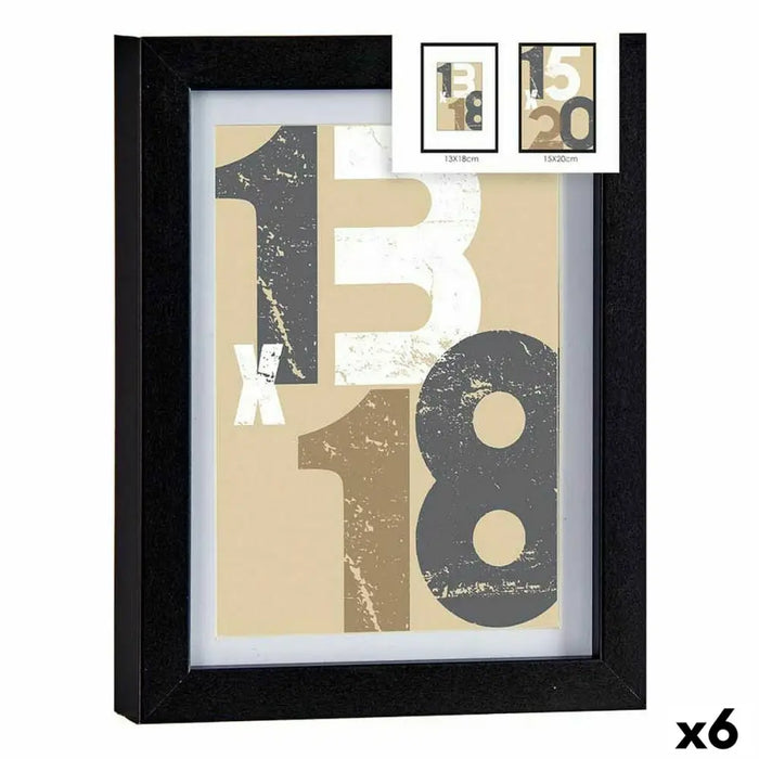 Photo frame Gift Decor Black Glass MDF Wood (6 Units) - Декорация и Осветление<<<Дом Градина<<<BigBuy&&&Рамки за