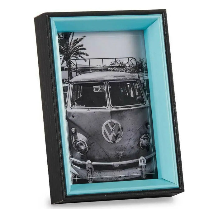 Photo frame Gift Decor Blue Black Crystal MDF Wood (6 Units) - Декорация и Осветление<<<Дом Градина<<<BigBuy&&&Рамки за