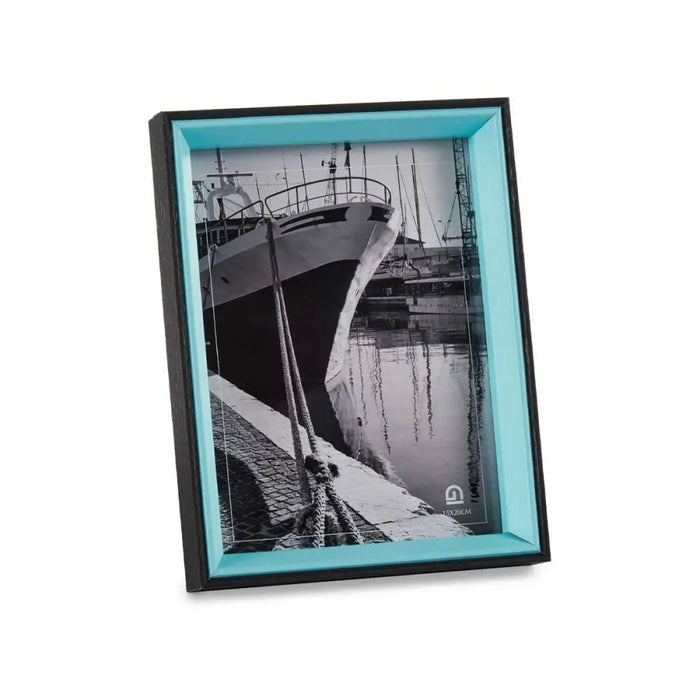 Photo frame Gift Decor Blue Black Crystal MDF Wood (6 Units) - Декорация и Осветление<<<Дом Градина<<<BigBuy&&&Рамки за