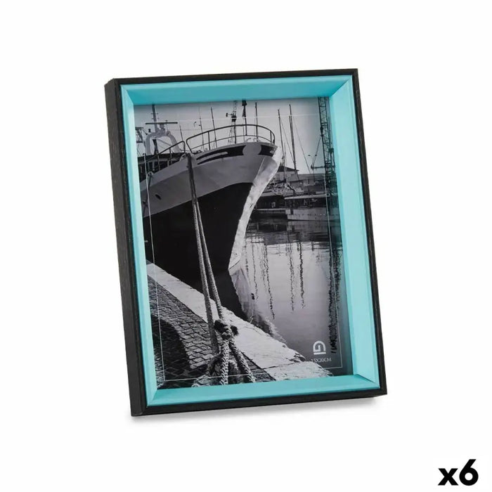 Photo frame Gift Decor Blue Black Crystal MDF Wood (6 Units) - Декорация и Осветление<<<Дом Градина<<<BigBuy&&&Рамки за