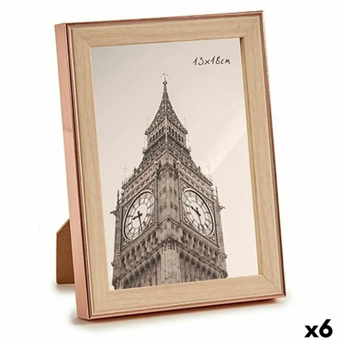 Photo frame Gift Decor Brown Copper Glass polypropylene (6 Units) - Декорация и Осветление<<<Дом