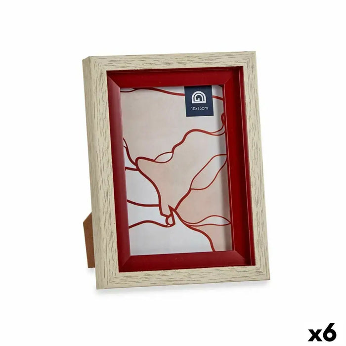 Photo frame Gift Decor Brown Red Wood Crystal Plastic (6 Units) - Декорация и Осветление<<<Дом Градина<<<BigBuy&&&Рамки