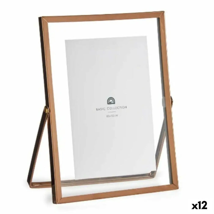 Photo frame Gift Decor Copper Metal Glass Plastic (12 Units) - Декорация и Осветление<<<Дом Градина<<<BigBuy&&&Рамки за