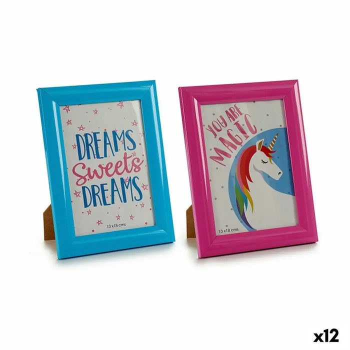 Photo frame Gift Decor Glass polystyrene Unicorn (12 Units) - Декорация и Осветление<<<Дом Градина<<<BigBuy&&&Рамки за