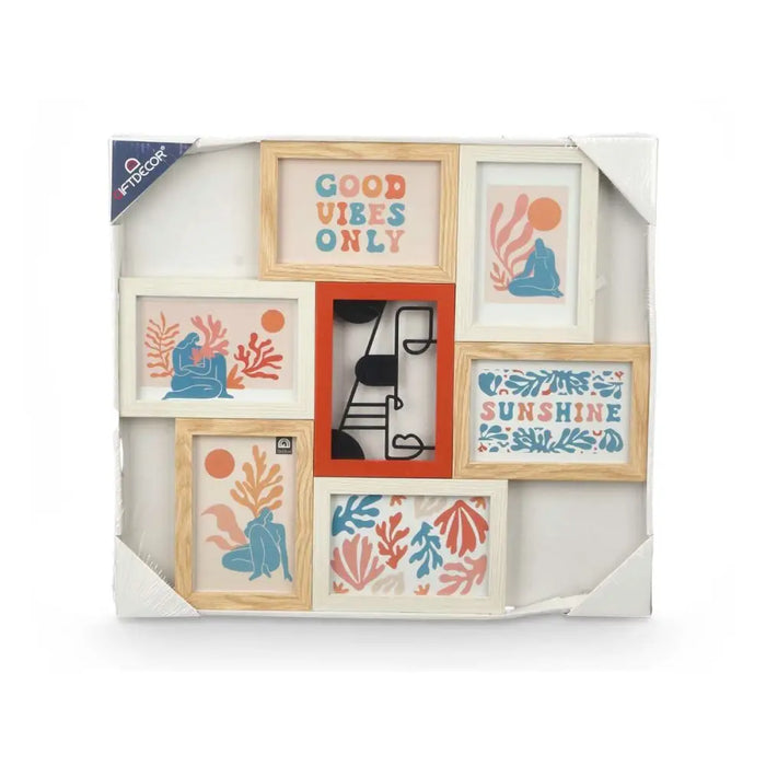 Photo frame Gift Decor Multicolour Metal MDF Wood (6 Units) - Декорация и Осветление<<<Дом Градина<<<BigBuy&&&Рамки за