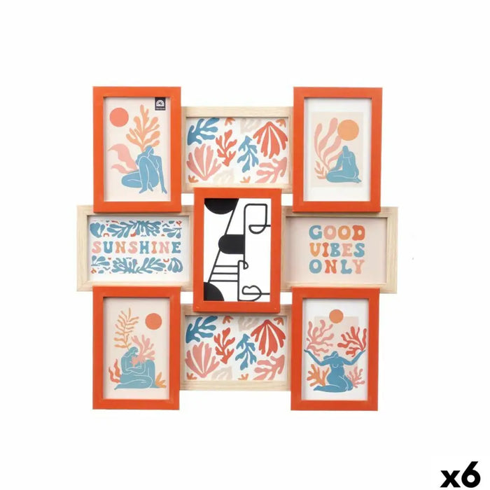 Photo frame Gift Decor Multicolour Metal MDF Wood (6 Units) - Декорация и Осветление<<<Дом Градина<<<BigBuy&&&Рамки за