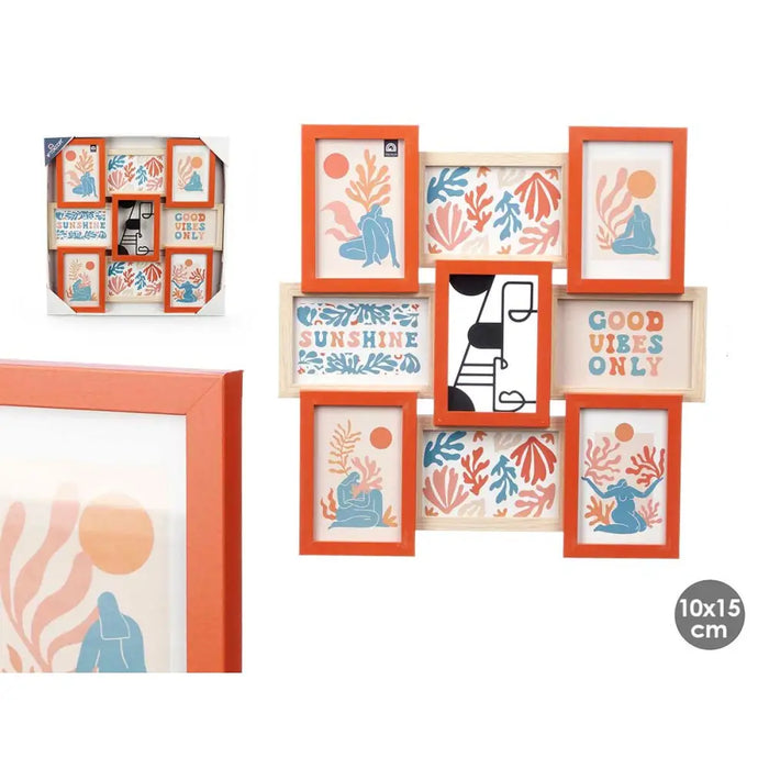 Photo frame Gift Decor Multicolour Metal MDF Wood (6 Units) - Декорация и Осветление<<<Дом Градина<<<BigBuy&&&Рамки за