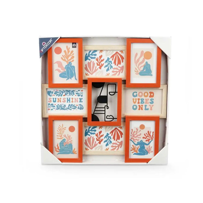 Photo frame Gift Decor Multicolour Metal MDF Wood (6 Units) - Декорация и Осветление<<<Дом Градина<<<BigBuy&&&Рамки за
