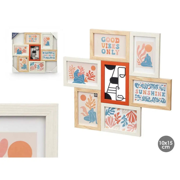 Photo frame Gift Decor Multicolour Metal MDF Wood (6 Units) - Декорация и Осветление<<<Дом Градина<<<BigBuy&&&Рамки за