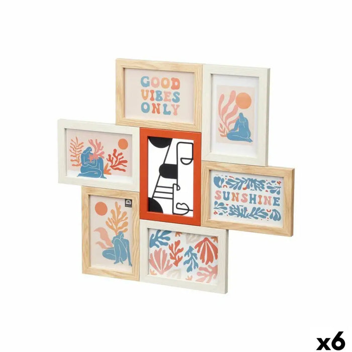 Photo frame Gift Decor Multicolour Metal MDF Wood (6 Units) - Декорация и Осветление<<<Дом Градина<<<BigBuy&&&Рамки за