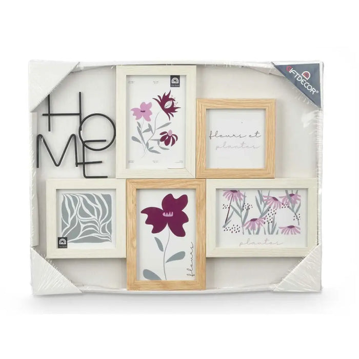 Photo frame Gift Decor Natural Metal MDF Wood (8 Units) - Декорация и Осветление<<<Дом Градина<<<BigBuy&&&Рамки за