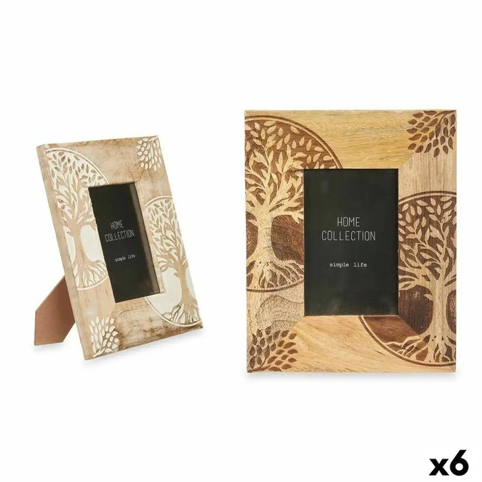 Photo frame Gift Decor White Brown Mango wood Tree of Life (6 Units) - Декорация и Осветление<<<Дом