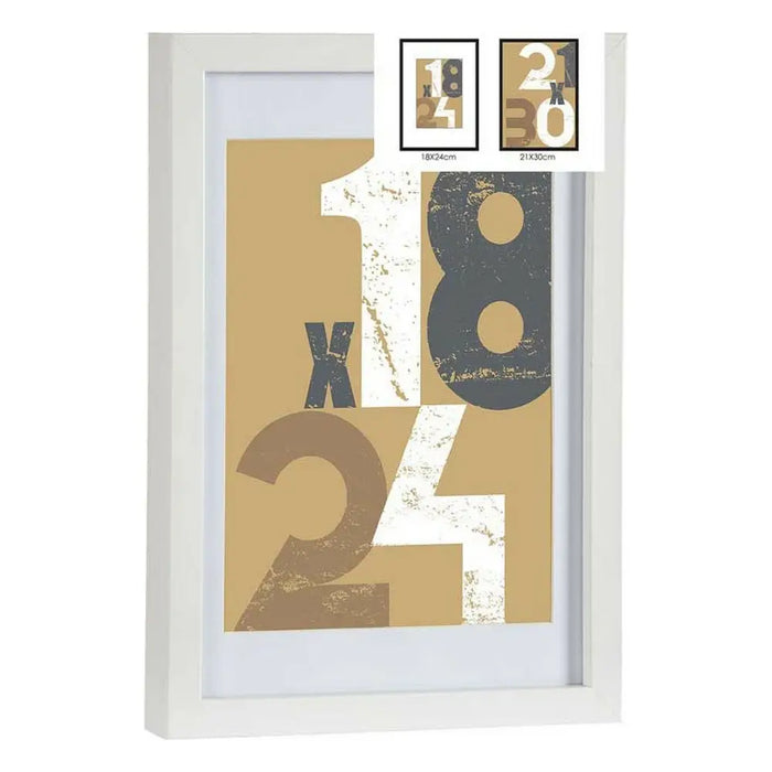 Photo frame Gift Decor White Glass MDF Wood (6 Units) - Декорация и Осветление<<<Дом Градина<<<BigBuy&&&Рамки за