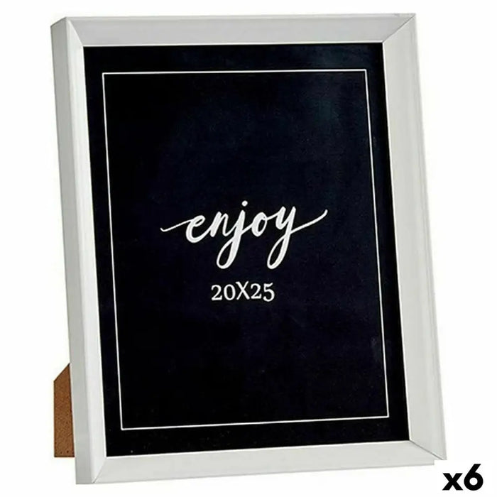 Photo frame Gift Decor White Glass Plastic (6 Units) - Декорация и Осветление<<<Дом Градина<<<BigBuy&&&Рамки за