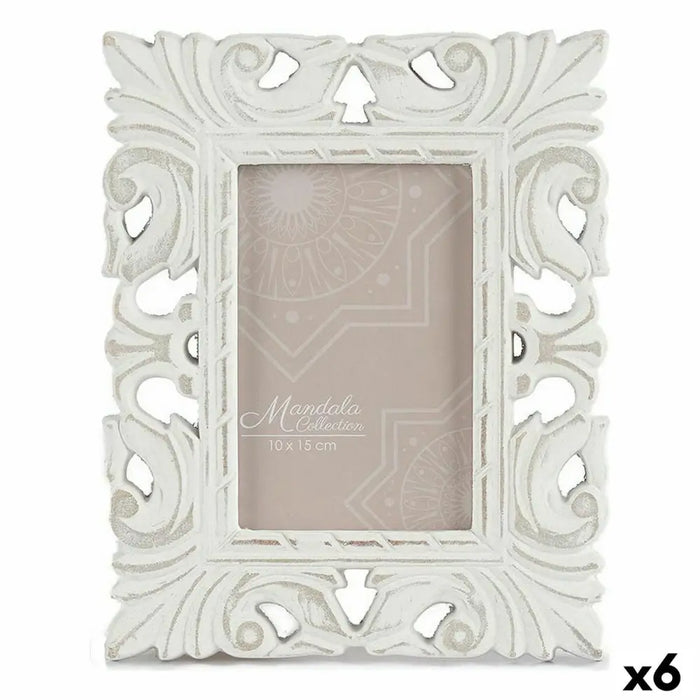 Photo frame Gift Decor White MDF Wood Eucalyptus wood (6 Units) - Декорация и Осветление<<<Дом Градина<<<BigBuy&&&Рамки