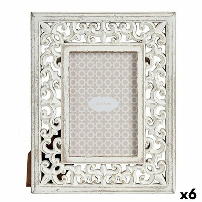 Photo frame Gift Decor White MDF Wood Eucalyptus wood (6 Units) - Декорация и Осветление<<<Дом Градина<<<BigBuy&&&Рамки