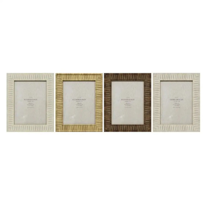 Photo frame Home ESPRIT Beige Natural Crystal polystyrene Scandinavian 20,5 x 2 x 25,5 cm (4 Units) - Декорация и