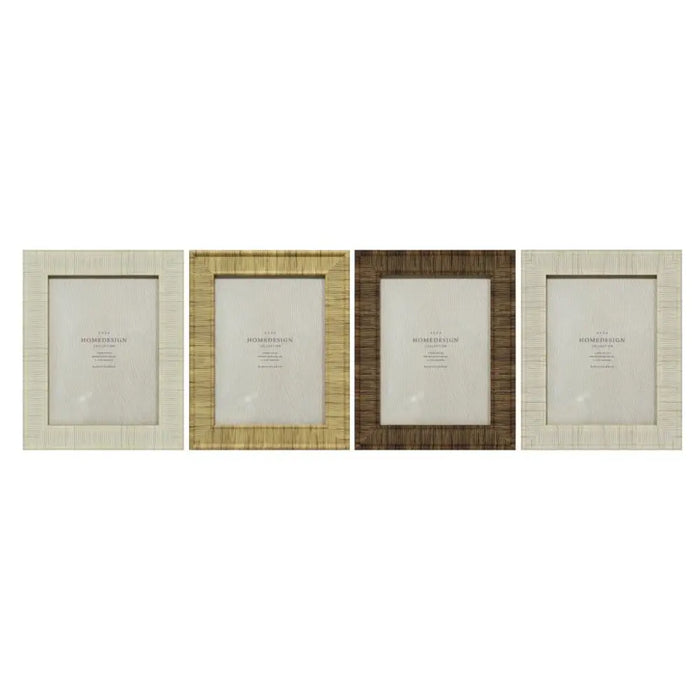 Photo frame Home ESPRIT Beige Natural Crystal polystyrene Scandinavian 20,5 x 2 x 25,5 cm (4 Units) - Декорация и
