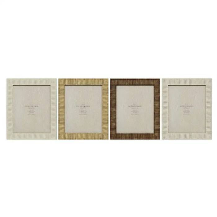 Photo frame Home ESPRIT Beige Natural Crystal polystyrene Scandinavian 25,5 X 2 X 30,5 cm (4 Units) - Декорация и