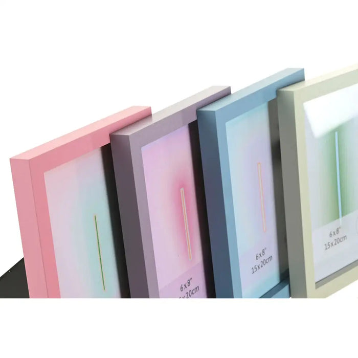 Photo frame Home ESPRIT Blue Green Crystal MDF Wood Urban (4 Units) - Декорация и Осветление<<<Дом