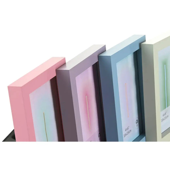 Photo frame Home ESPRIT Blue Green Crystal MDF Wood Urban (4 Units) - Декорация и Осветление<<<Дом