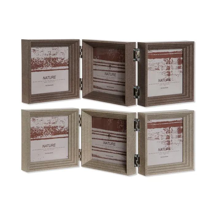 Photo frame Home ESPRIT Brown Beige Crystal polystyrene 38 X 3 X 12 cm (2 Units) - Декорация и Осветление<<<Дом