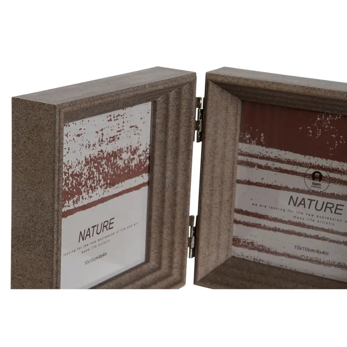 Photo frame Home ESPRIT Brown Beige Crystal polystyrene 38 X 3 X 12 cm (2 Units) - Декорация и Осветление<<<Дом