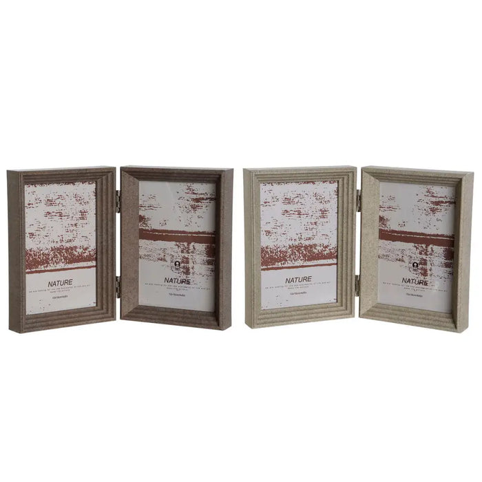 Photo frame Home ESPRIT Brown Beige Crystal polystyrene Urban 25 x 3 x 18 cm (2 Units) - Декорация и Осветление<<<Дом
