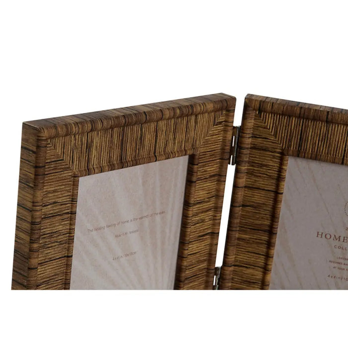 Photo frame Home ESPRIT Brown Beige Natural Ivory Crystal polystyrene 47 X 2 X 16 cm (4 Units) - Декорация и