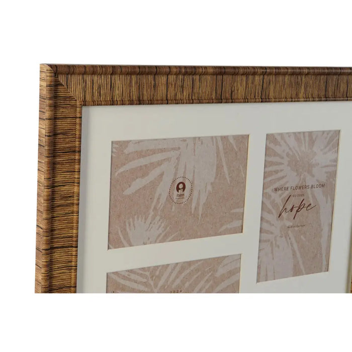 Photo frame Home ESPRIT Brown Beige Natural Ivory Crystal polystyrene Scandinavian 34 X 2 X 38 cm (4 Units) - Декорация