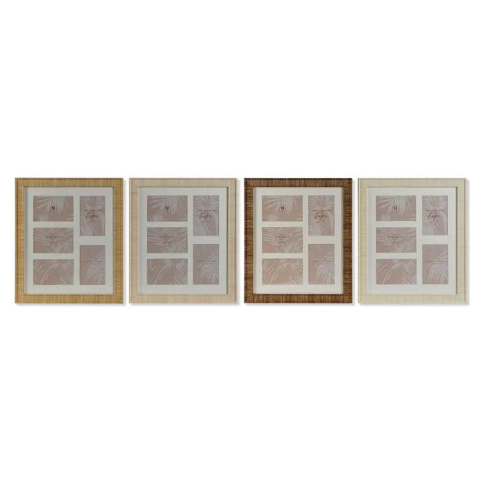 Photo frame Home ESPRIT Brown Beige Natural Ivory Crystal polystyrene Scandinavian 34 X 2 X 38 cm (4 Units) - Декорация